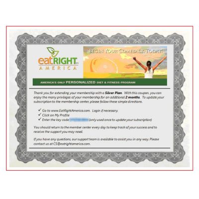 000-068 - Silver Plan 60 Day Website Membership Renewal Gift Certificate 