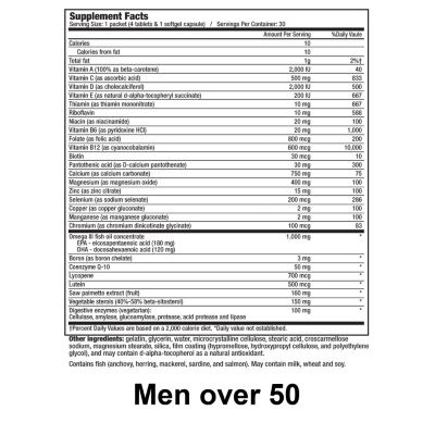 Men Over 50 Supplement Facts