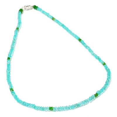 GT SS 18" BLUE APATITE AND GEMSTONE CHOICE ACCENT NECK LACE W/ MAGNETIC CLASP