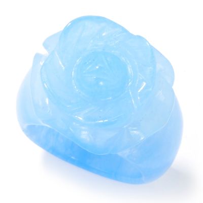 FEM - RING 16MM CARVED "ROSE FLOWER" JADE CHOICE