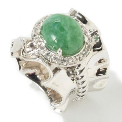 SS RUSSIAN JADEITE RUFFLE RING