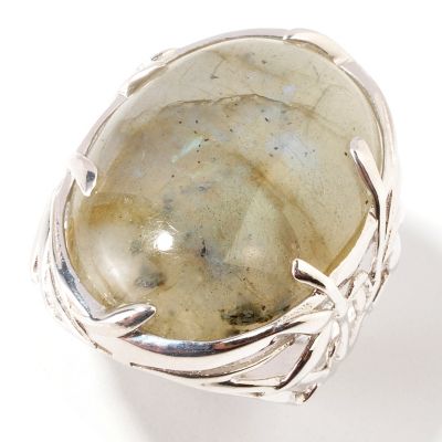 103-952 - Gem Insider Sterling Silver 24 x 18mm Oval Labradorite Bold Ring
