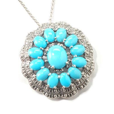 103-998 - Gem Insider Sterling Silver Stabilized Sleeping Beauty Turquoise Pendant