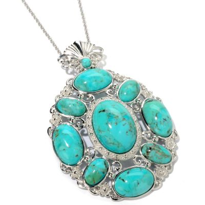 SS PENDANT LARGE OVAL MULTI STONE