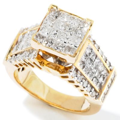 DD 14K RING PRINCESS CUT DIAMOND
