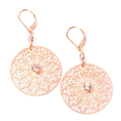 112-245 - NYC II 1.75" Exotic Gemstone Disk Dangle Earrings