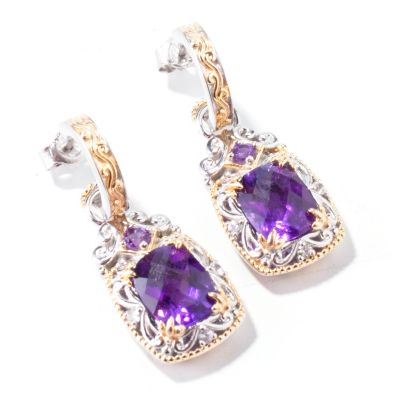 SS/PALL/18KGP EAR CUSHION CHCKRBRD DROP