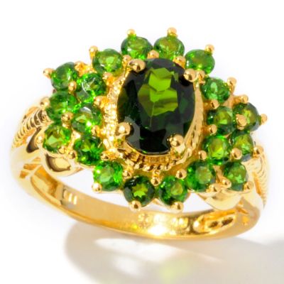 SS/P RING CHROME DIOPSIDE CTR W/ CHROME SIDES