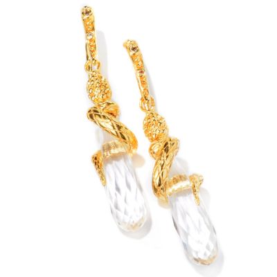 BRONZE/18KGP EAR SNAKE W/ GEM DROP