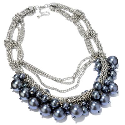 CIRO-SIMULATED PEARL AND CHAIN NECKLACE