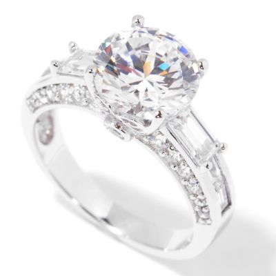 113-356 - Brilliante&reg; Platinum Embraced&trade; 4.87 DEW Round Cut Simulated Diamond Fancy Gallery Ring 