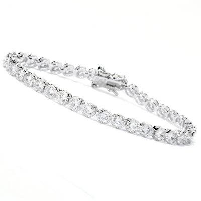 BLTA SS/PLAT ROUND CUT BEZEL SET BRACELET