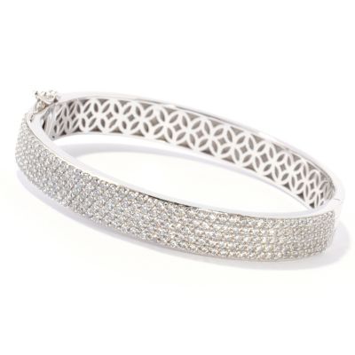 113-465 - Brilliante&reg; Platinum Embraced&trade; Pave Simulated Diamond Pure Elegance Bangle