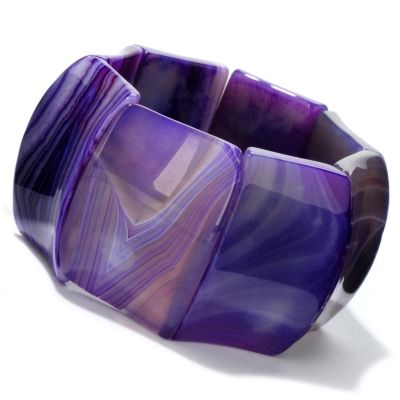 GT DYED AGATE CONCAVE STRETCH BRACELET