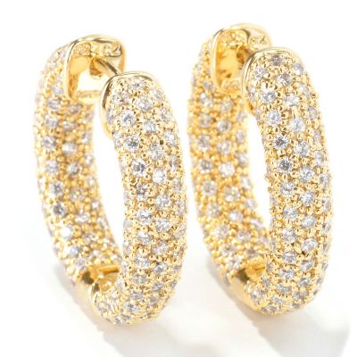 114-010 - Sonia Bitton for Brilliante&reg; 5.00 DEW Oval Pave Hoop Earrings
