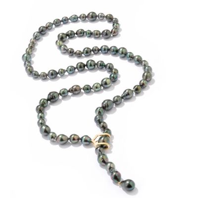 18K YG 8-13MM BAROQUE TAHITIAN PEARL DARE NECKLACE