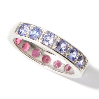 114-366 - Gem Insider Sterling Silver 3mm Exotic Gemstone Reversible Band