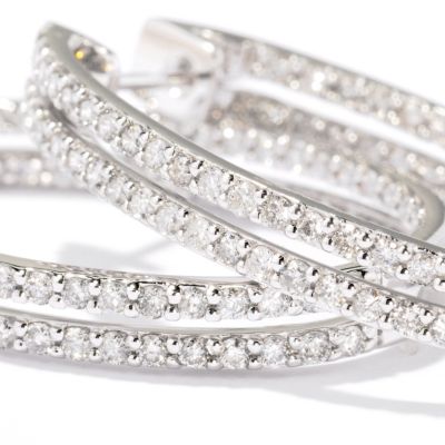 Diamond double hoops