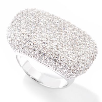 SB SS/PLAT RECTANGULAR PAVE RING
