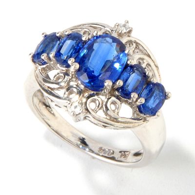114-551 - Gem Insider Sterling Silver 3.01ctw Kyanite Ring w/White Zircon Accents