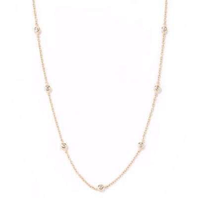 SB SS 18" BEZEL SET STATION NECKLACE