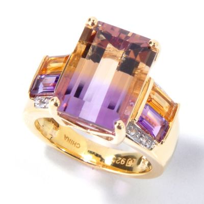 SS/18KV RING AMETRINE W/ AMETHYST, CITRINE & WHT ZIRCON