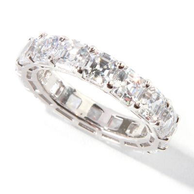 114-869 - Brilliante&reg; 6.60 DEW Polished Asscher Cut Simulated Diamond Eternity Band Ring 
