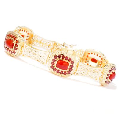 SS/18KYGP BRAC DYED RED JADE & GARNET - 7.25"