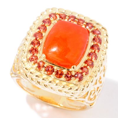 SS/18KYGP RING DYED RED JADE & GARNET