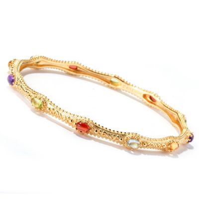 SS/18KYGP BRAC MULTI GEM CAB SLIP-ON BANGLE