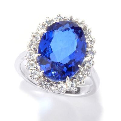 GT SS SAPPHIRE QUARTZ DOUBLET ROYAL ENGAGEMENT RING