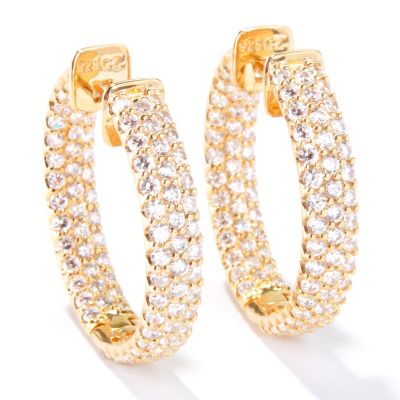 115-083 - Sonia Bitton For Brilliante&reg; 5.58 DEW Inside-Out Hoop Earrings