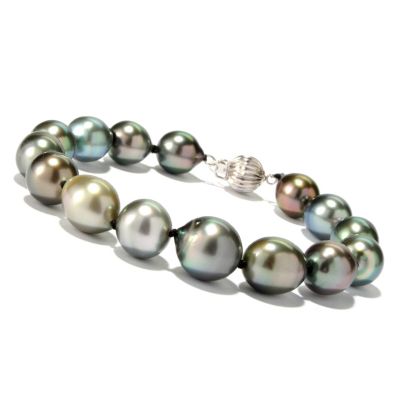 14K WG 7.75" 9-11MM SHADES OF THE SOUTH SEA PEARL BRACELET