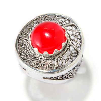 SS ROUND DYED DISC OPAQUE PRECIOUS RING