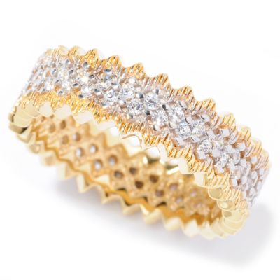 115-526 - D&eacute;soro&trade; Gold Embraced&trade; Brilliante&reg; Textured Zig-Zag Edge Ring
