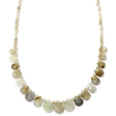 115-760 - Gem Insider Sterling Silver 18'' Faceted Gemstone Bead Necklace