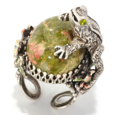 FROG ON CABOCHON RING