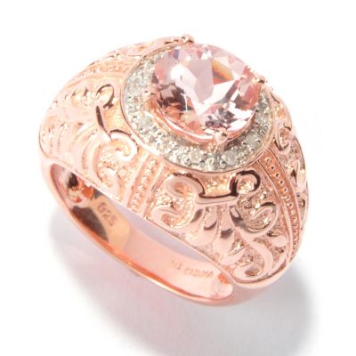 SS/18K ROSE VERMEIL MORGANITE & DIA