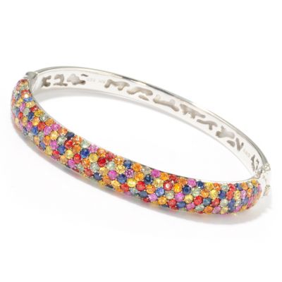 EFFY STERLING SILVER CONFETTI FANCY COLORS OF SAPPHIRE BANGLE