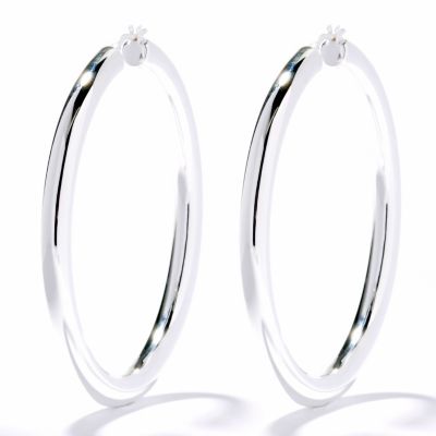 116-317 - SempreSilver&trade; Electroform 2 3/8'' Hoop Polished Earrings