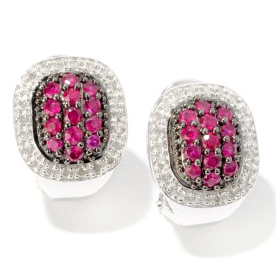 GT SS 1CTW PRECIOUS & DIAMOND PAVE EARRINGS