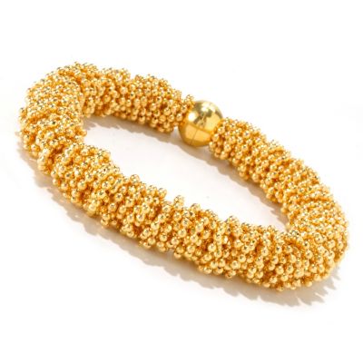 116-541 - Milano Luxe Gold Embraced[ 8" Diamond Cut Bracelet w/ Magnetic Clasp