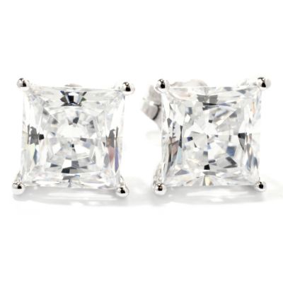 116-588 - Brilliante&reg; Platinum Embraced&trade; 3.18 DEW Princess Cut Stud Earrings