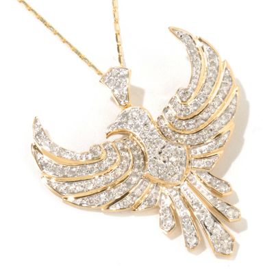 116-717 - Beverly Hills Elegance 14K 1.25ctw Diamond Bird Pendant w/Chain