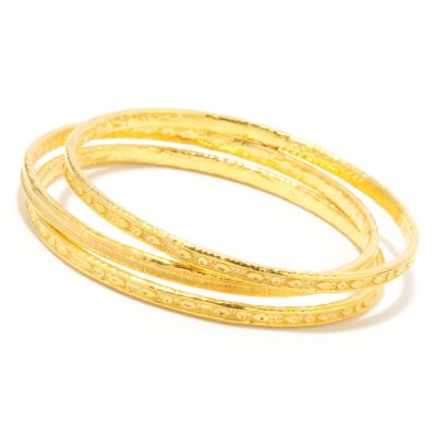 116-903 - Toscana Italiana Gold Embraced[ Set of Three Etruscan Slip-On Bangle Bracelets
