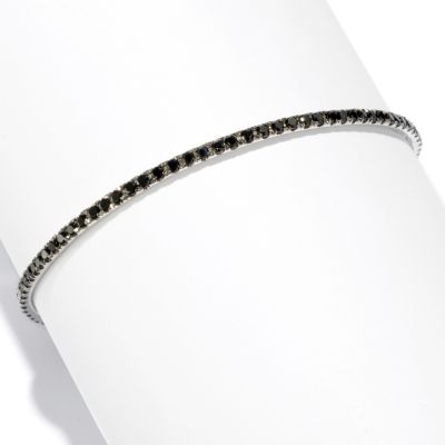 GT SS PRONG SET BLK SPINEL BANGLE 8.25"