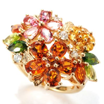 117-170 - NYC II 4.22ctw Multi-Gemstone Flower Ring
