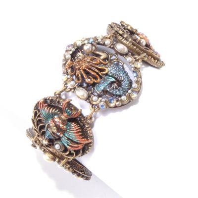 GOLDTONE MERMAID CARTOUCH BRACELET