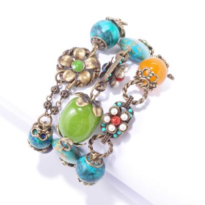 GOLDTONE 7.5" MULTI STRAND BRACELET