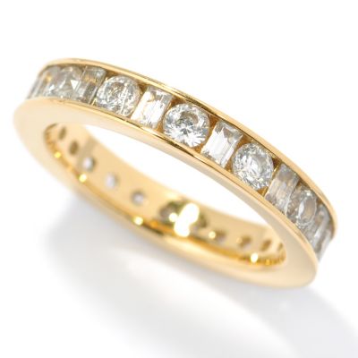 BLTA SS/PLAT BAGUETTE AND ROUND CHANNEL SET ETERNITY BAND